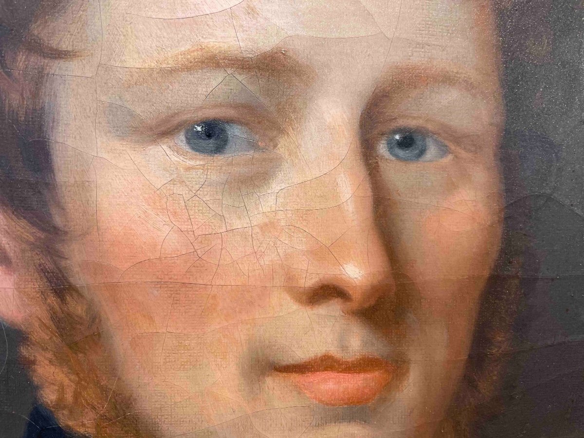 Portrait d'Un Officier. Huile Sur Toile Vers 1820 /1830-photo-4