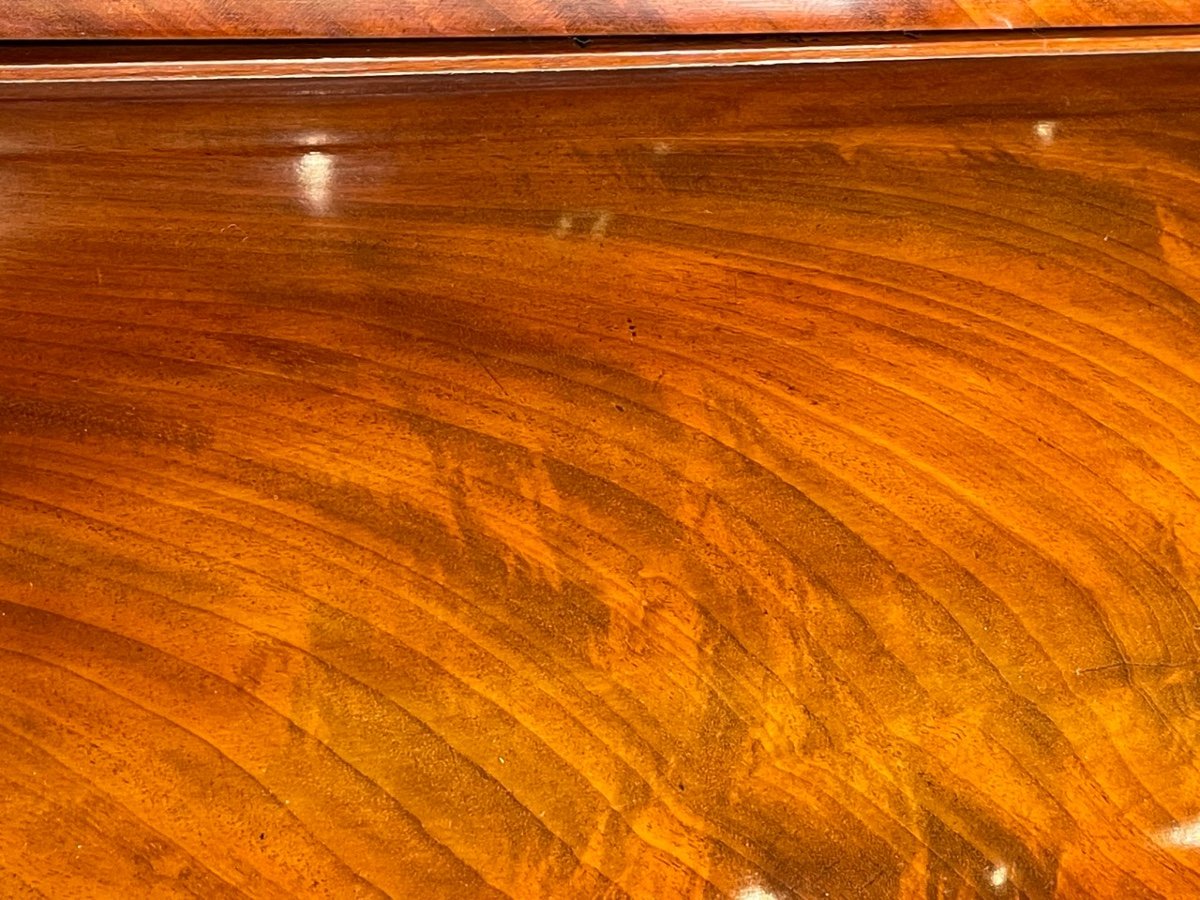 Cylinder Desk In Mahogany And Mahogany Veneer. Period End Of The First Empire-photo-5