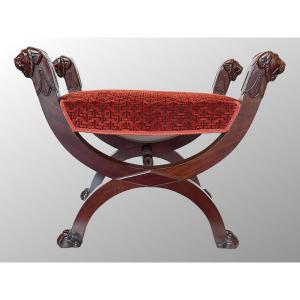 Curule X Stool. Mahogany. First Empire Period