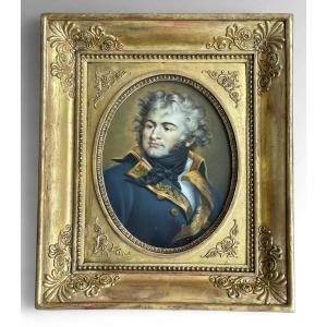 Portrait On Ivory Of General Jean-baptiste Kléber, After The Painting By Paulin Guérin.
