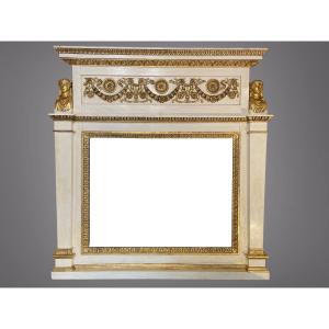 Trumeau aux cariatides grecques. Epoque Empire