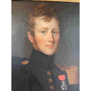 Portrait d'Un Officier. Huile Sur Toile Vers 1820 /1830
