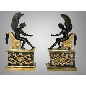 Pair Of Andirons First Empire Period