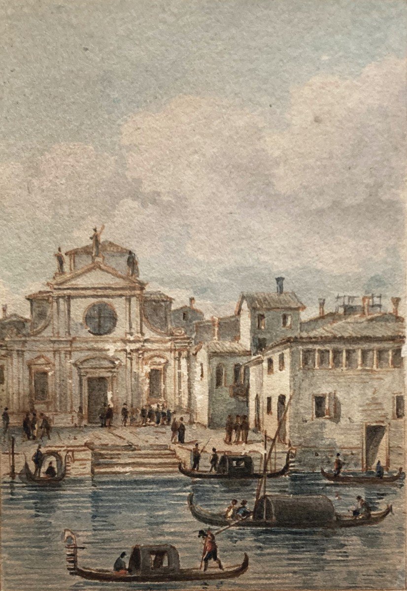 Nicolle Victor-jean (1754-1826) "view Of The Church Of St Antonio Di Castello,venice"watercolor