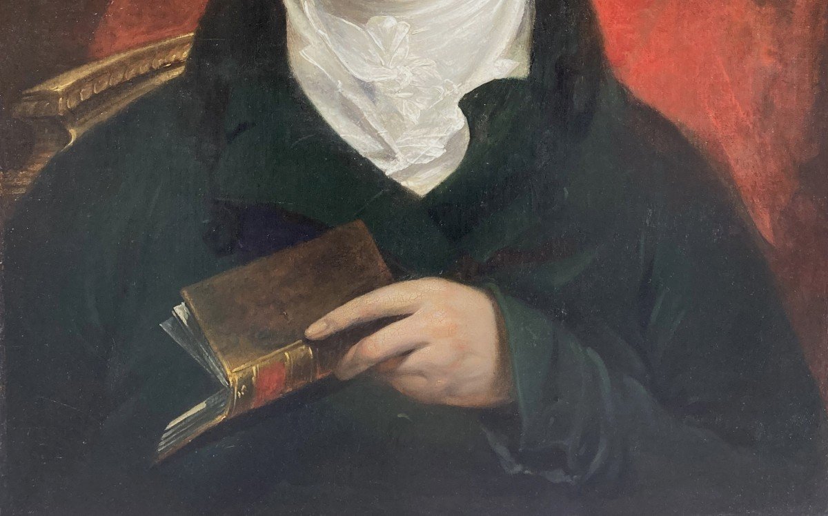 ECOLE ANGLAISE DEBUT 19E SIECLE "Portrait d'homme" Huile sur toile, Cadre 19e-photo-3