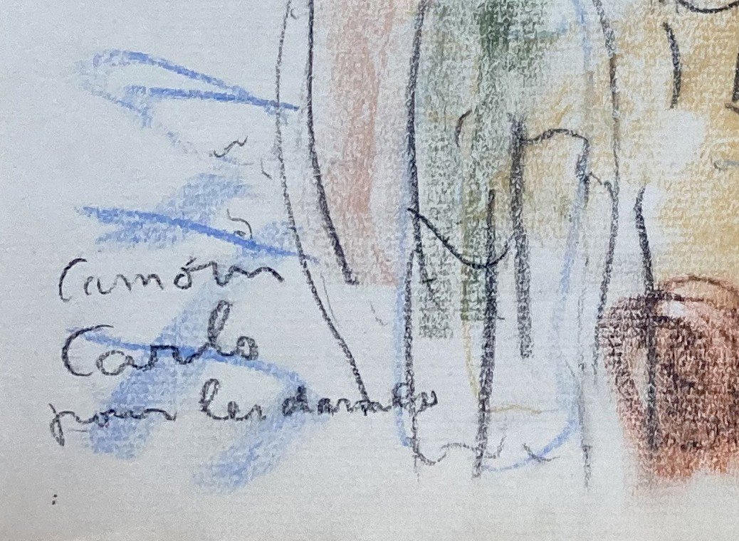 CAMOIN Charles (1879-1965) "Une élégante" Dessin/Pastel, signé, Ancienne collection Asselin-photo-4