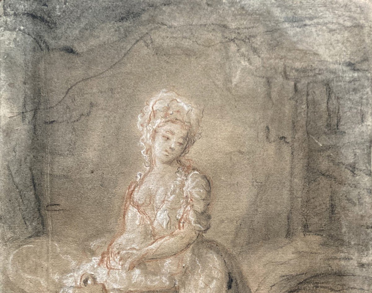 SICOT Pierre-Nicolas Dit LEGRAND DE SERANT (1758-1829) "La blanchisseuse" Dessin/Pierre noire-photo-2