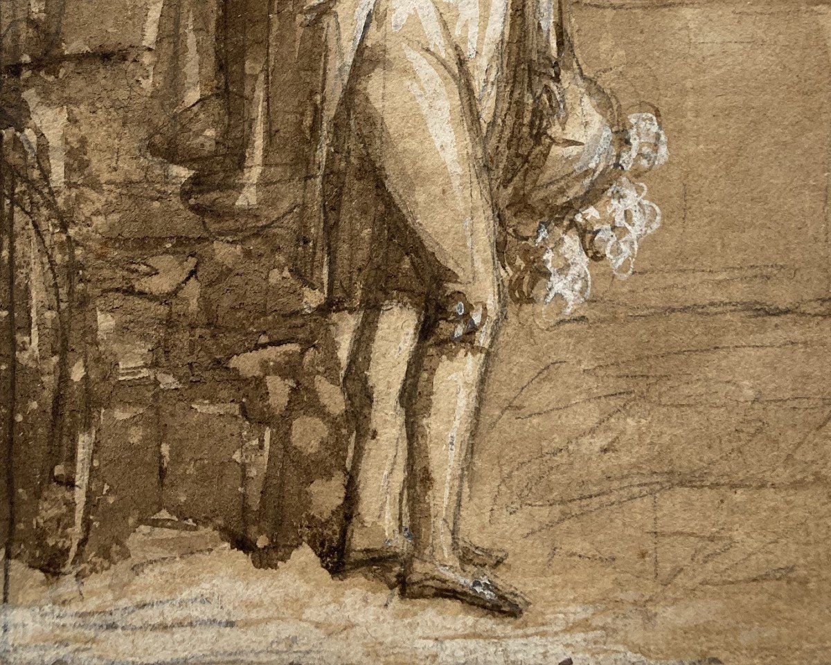 Gerard François (1770-1837) "presumed Portrait Of Eugène De Beauharnais" Drawing/black Pencil, Wash-photo-3