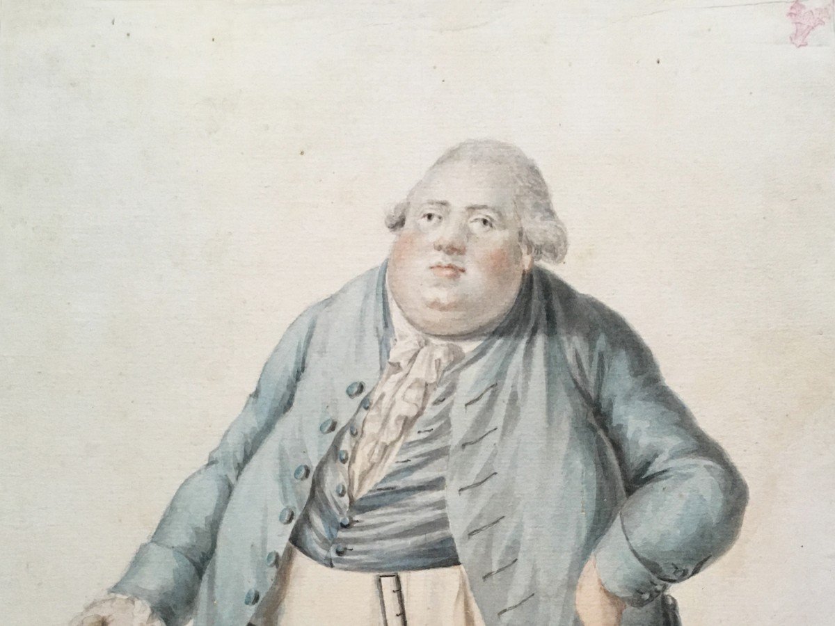 ECOLE ANGLAISE FIN 18E SIECLE "Portrait d'homme" Aquarelle, Provenance, Cachet-photo-2