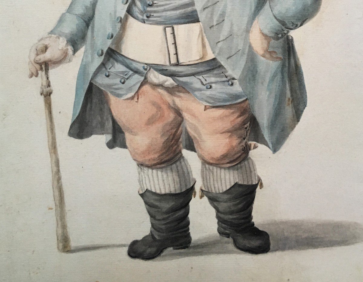 ECOLE ANGLAISE FIN 18E SIECLE "Portrait d'homme" Aquarelle, Provenance, Cachet-photo-3