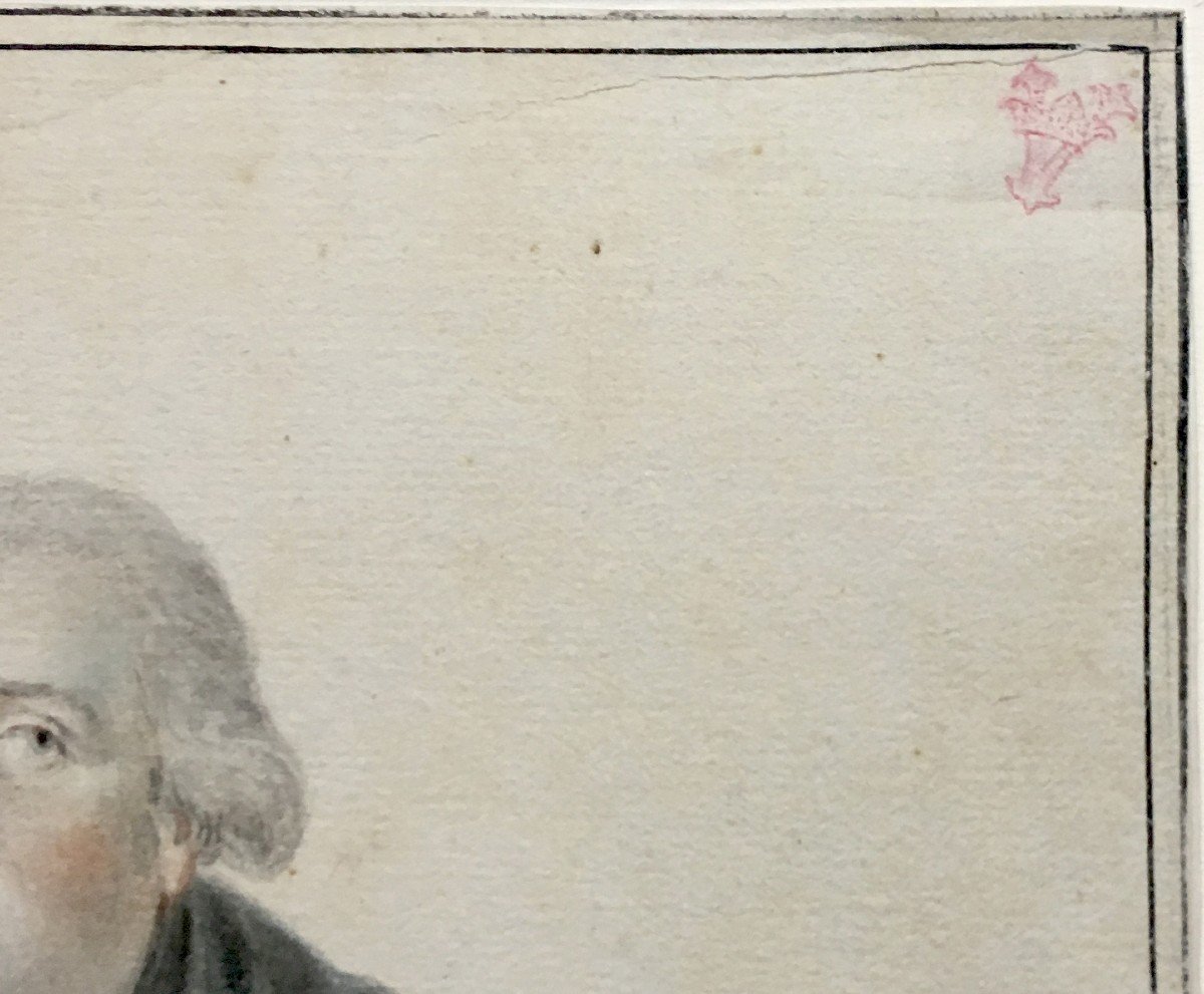 ECOLE ANGLAISE FIN 18E SIECLE "Portrait d'homme" Aquarelle, Provenance, Cachet-photo-4