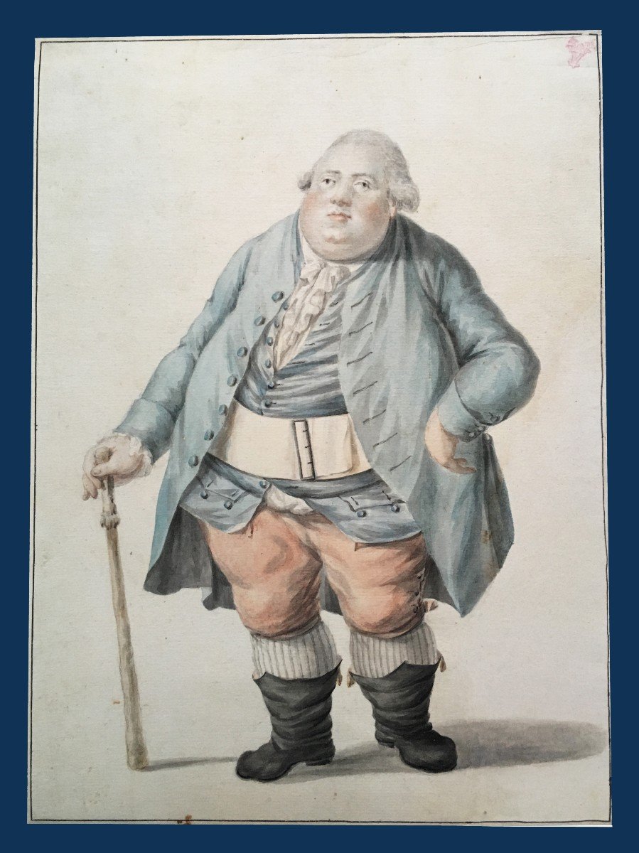 ECOLE ANGLAISE FIN 18E SIECLE "Portrait d'homme" Aquarelle, Provenance, Cachet