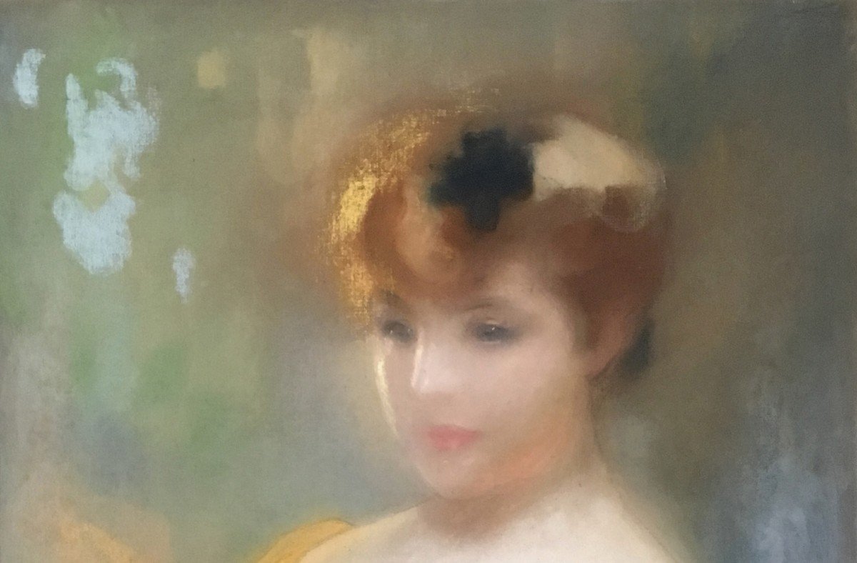 GUIRAND DE SCEVOLA Lucien Victor (1871-1950) "Une élégante" Dessin au pastel, signé-photo-3