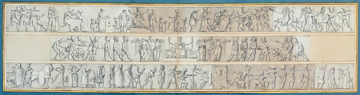 French School Circa 1800 "mythological Subjects And Scenes From The 1st Empire" Drawing, Pen And Wash-photo-3