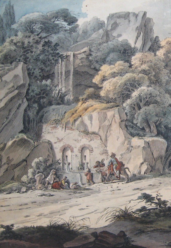 Baron BACLER D'ALBE Louis A. G. (1761-1824) "2 Paysages d'Italie" Paire de Dessins,Signés,Cadre-photo-4