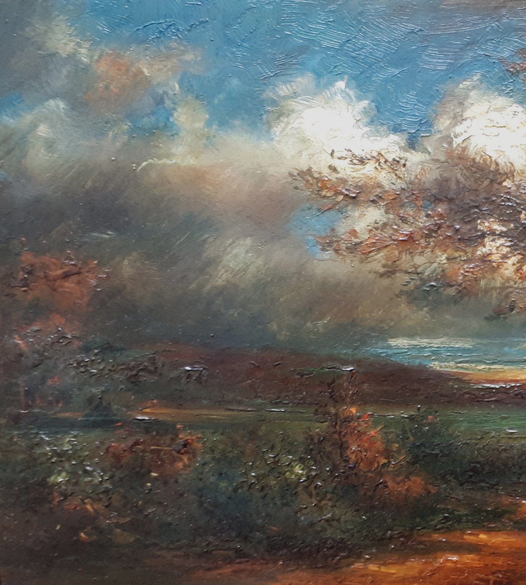 DIAZ DE LA PENA Narcisse (1807-1876) "Paysage" Huile sur panneau, Son cadre d'origine 19e-photo-2