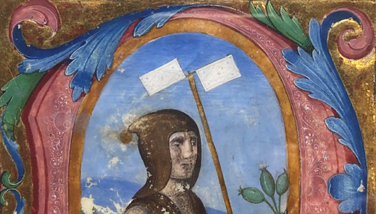 ECOLE ITALIENNE, FLORENCE (1480), 15E SIECLE "Enluminure" Gouache et peinture dorée-photo-2