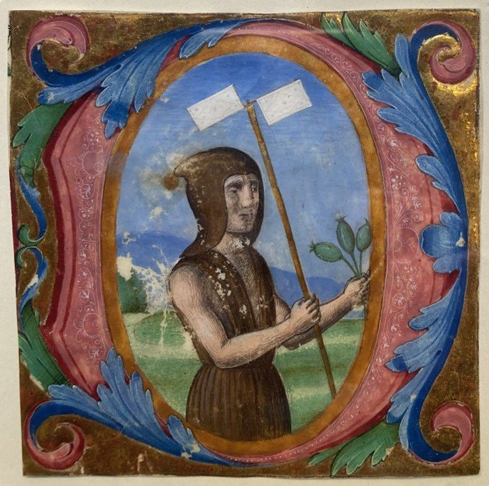 ECOLE ITALIENNE, FLORENCE (1480), 15E SIECLE "Enluminure" Gouache et peinture dorée-photo-4