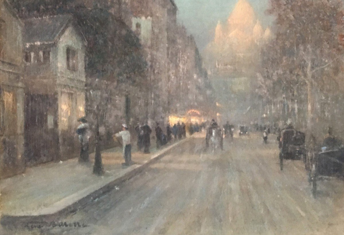 BILLOTTE René (1846-1914) "Paris, Le Sacré Cœur" Dessin au pastel, Signé, Cadre époque fin 19e-photo-3