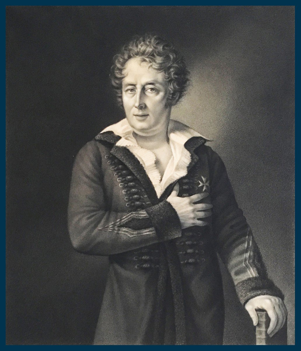 Amans Jacques (1801-1888),american School"portrait Of A Man" Drawing/black Pencil, Signed,dated