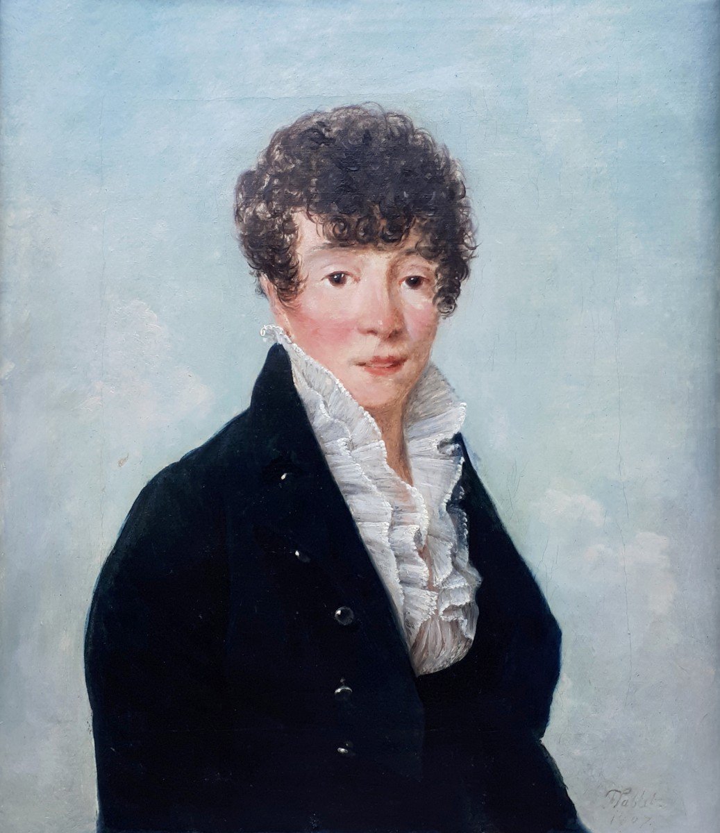 SABLET Jean-François (1745-1819) "Portrait d'un jeune homme" Huile/toile, Signé, daté,Cadre 18e-photo-3