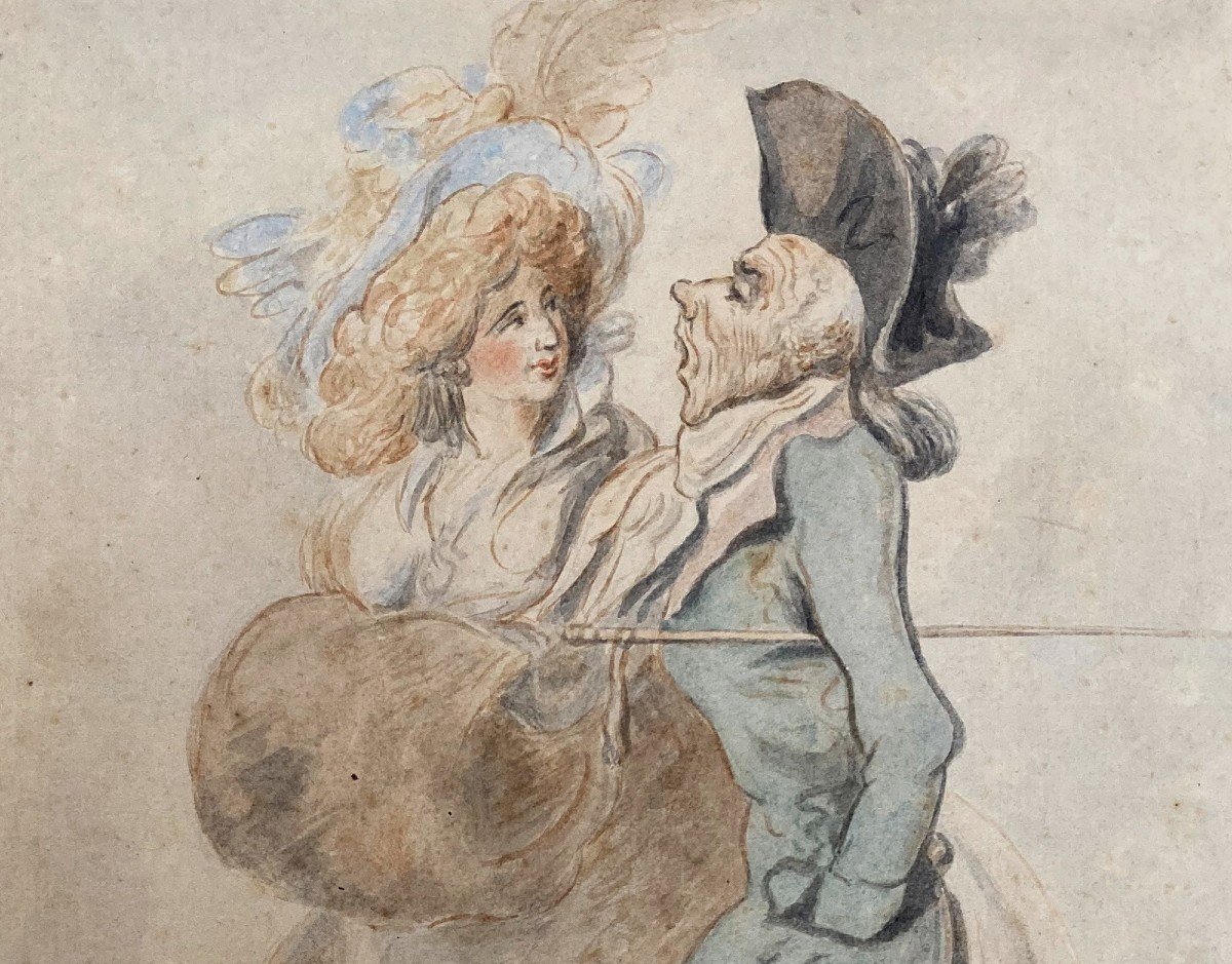 Rowlandson Thomas (1756-1827) English School "characters" Watercolor Drawing-photo-2