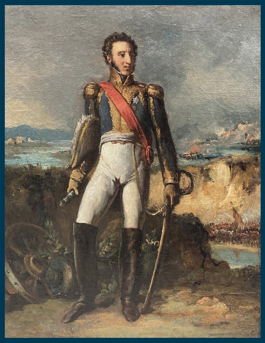 ECOLE FRANCAISE DEBUT DU 19E SIECLE "Portrait du Maréchal Marmont" Huile sur papier