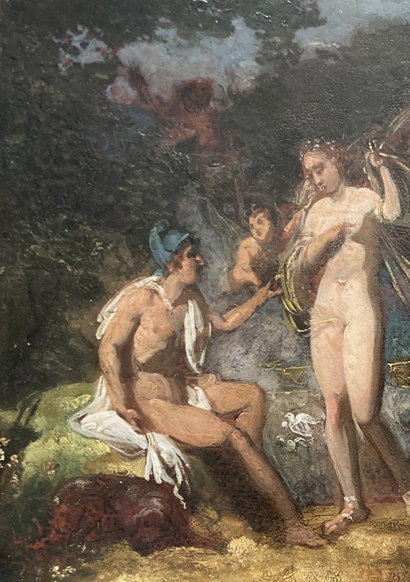 Etty William (1787-1849) Attr. To English School "the Judgment Of Paris" Oil/canvas, Frame 1800-photo-2
