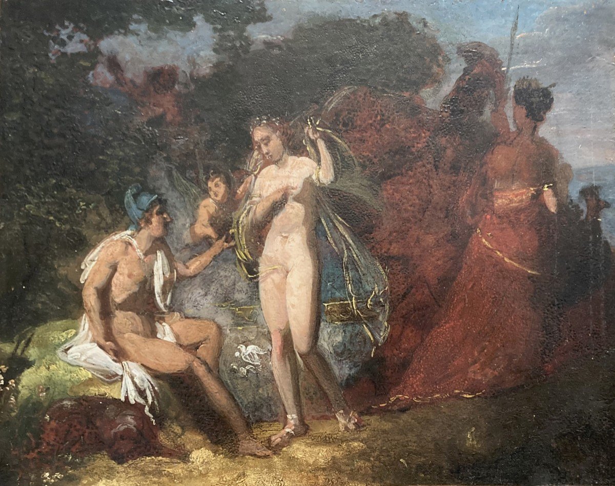 Etty William (1787-1849) Attr. To English School "the Judgment Of Paris" Oil/canvas, Frame 1800