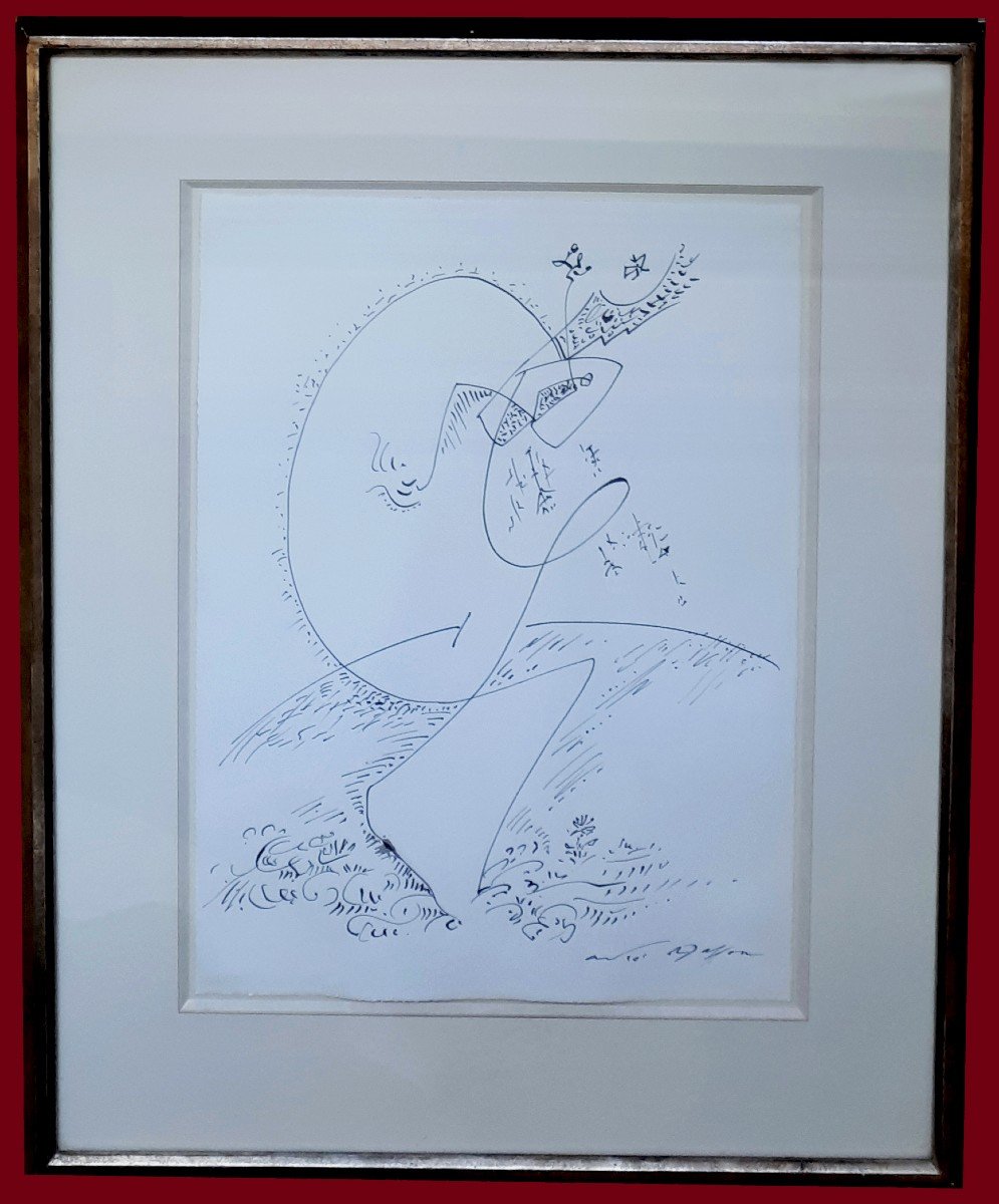 Masson André (1896-1987) "le Soc" Drawing/black Ink, Signed, Provenance/louise Leiris Gallery-photo-4