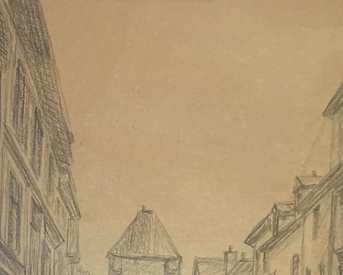 Picabia Francis (1879-1953) "moret" Drawing In Black Pencil, Signed, Located And Dated, 20th Century Frame-photo-3