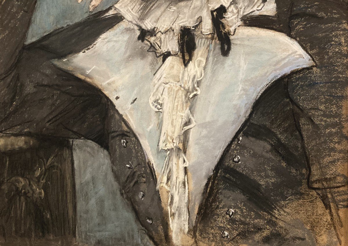 ROTH Clémence (1853-1908) "Portrait de femme" Grand Pastel, Signé, Cadre époque fin 19e-photo-3