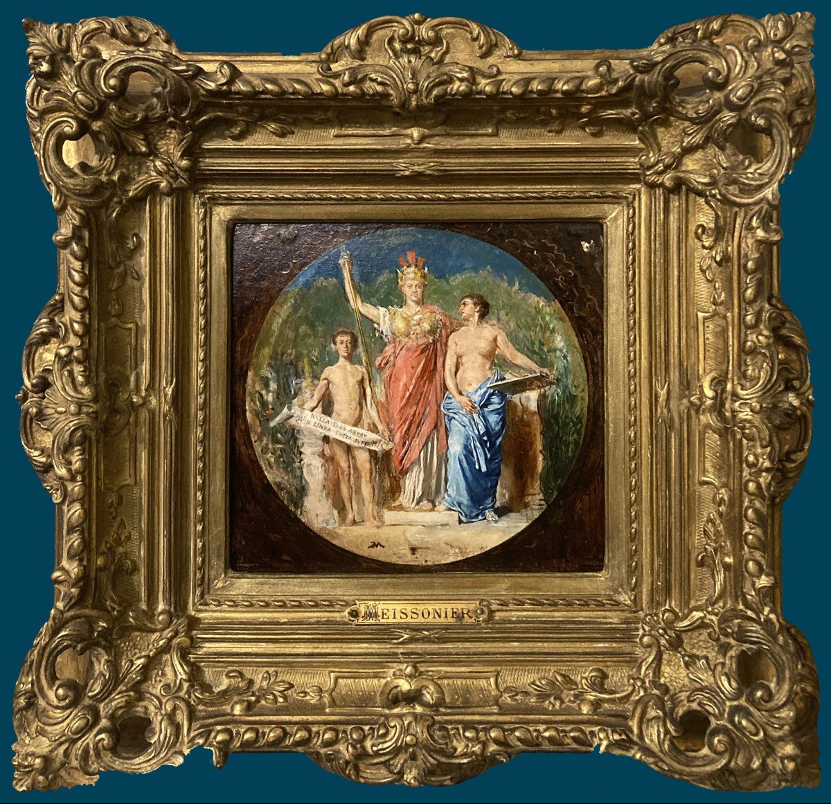 Meissonier Ernest (1815-1891) "allegorical Scene" Oil/panel, Monogrammed, Provenance, Frame