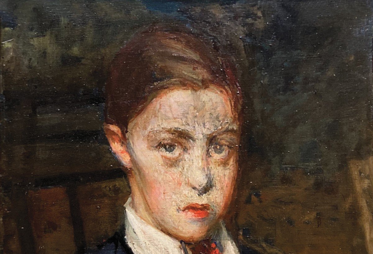 BLANCHE Jacques-Emile (1861-1942) "Portrait Jean-Jacques PIERHAL" Huile/Toile, Signé,Provenance-photo-2