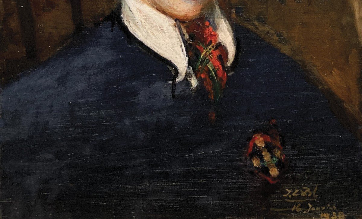 BLANCHE Jacques-Emile (1861-1942) "Portrait Jean-Jacques PIERHAL" Huile/Toile, Signé,Provenance-photo-3