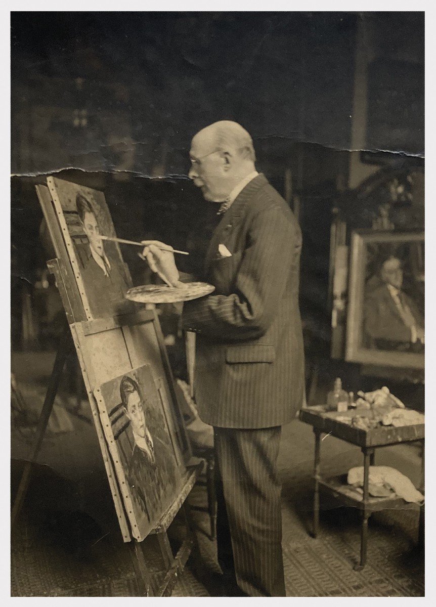 BLANCHE Jacques-Emile (1861-1942) "Portrait Jean-Jacques PIERHAL" Huile/Toile, Signé,Provenance-photo-4
