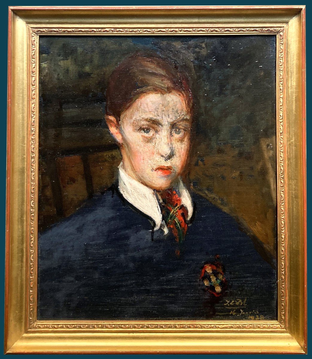 BLANCHE Jacques-Emile (1861-1942) "Portrait Jean-Jacques PIERHAL" Huile/Toile, Signé,Provenance
