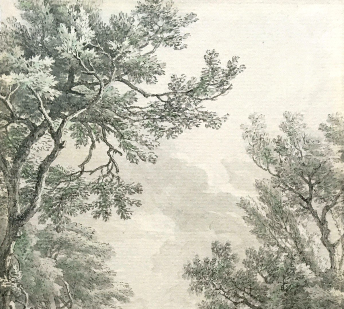 Moucheron Isaac (1670-1744) Dutch School "animated Landscape In The Antique Style" Drawing/pen, Watercolor-photo-3