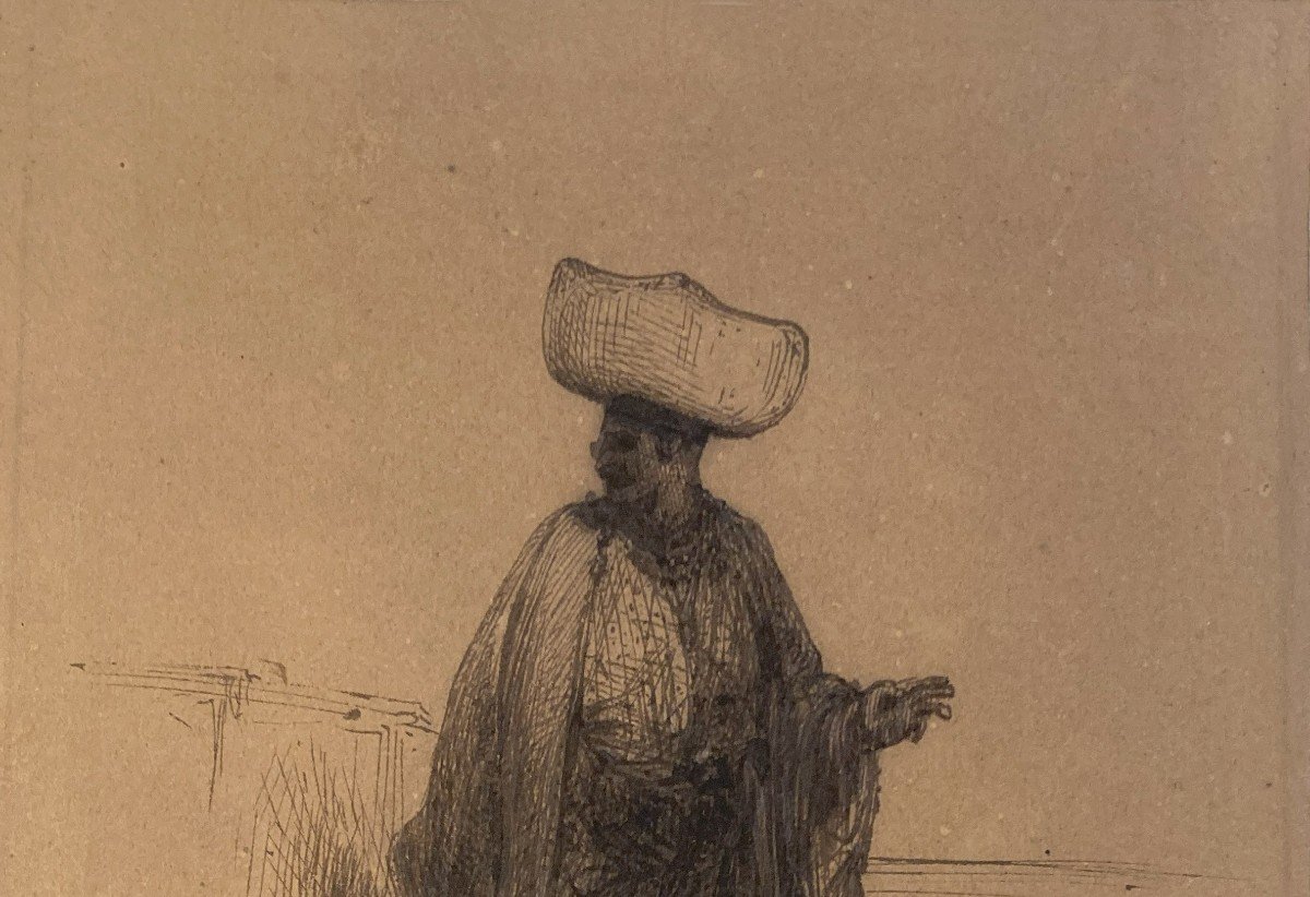 Decamps Alexandre Gabriel (1803-1860) "an Oriental" Pen Drawing, Monogrammed, Provenance-photo-2