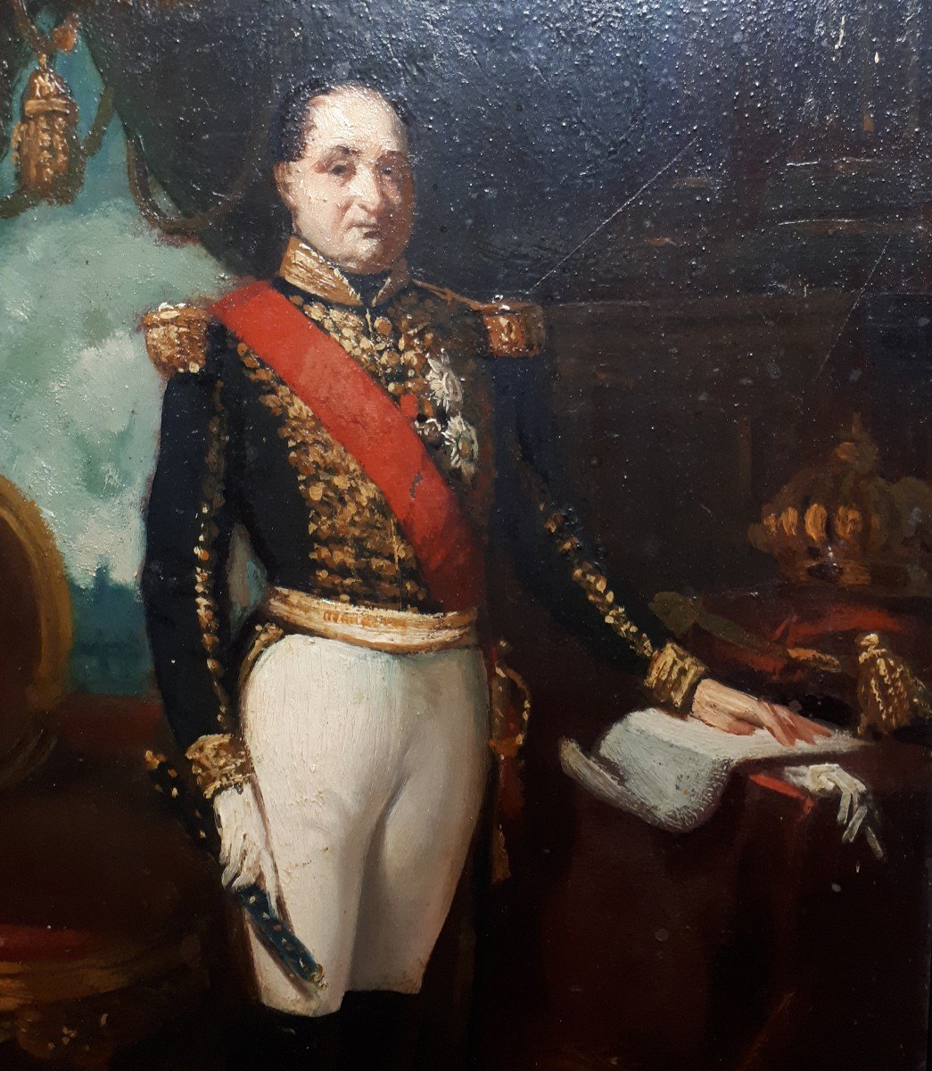 BILLET Etienne (1821-1888)"Jérôme Bonaparte,Frère Napoléon 1er,Maréchal d'Empire" Huile/Panneau-photo-2