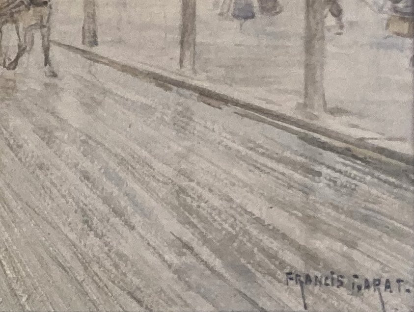 Garat Francis (1853-1941) "the Arc De Triomphe, Paris" Watercolor, Signed-photo-3