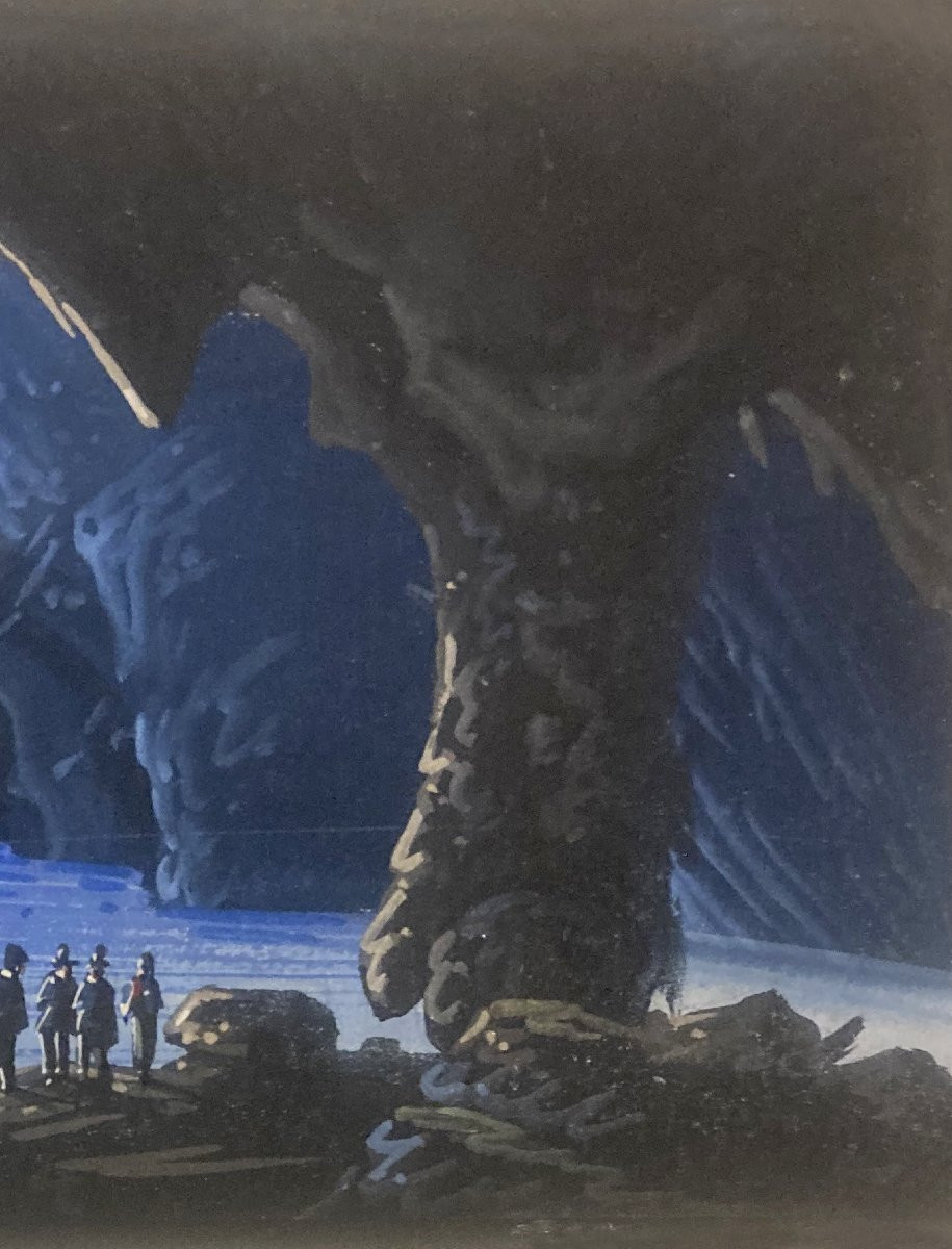 Italian School, Mid-19th Century "the Blue Grotto" Gouache-photo-3