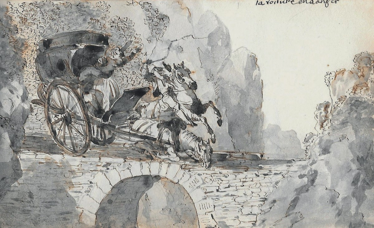 Fontaine P. François Léonard (1762-1853) 2 Notebooks/albums +50 Drawings Each/ Various Subjects-photo-2