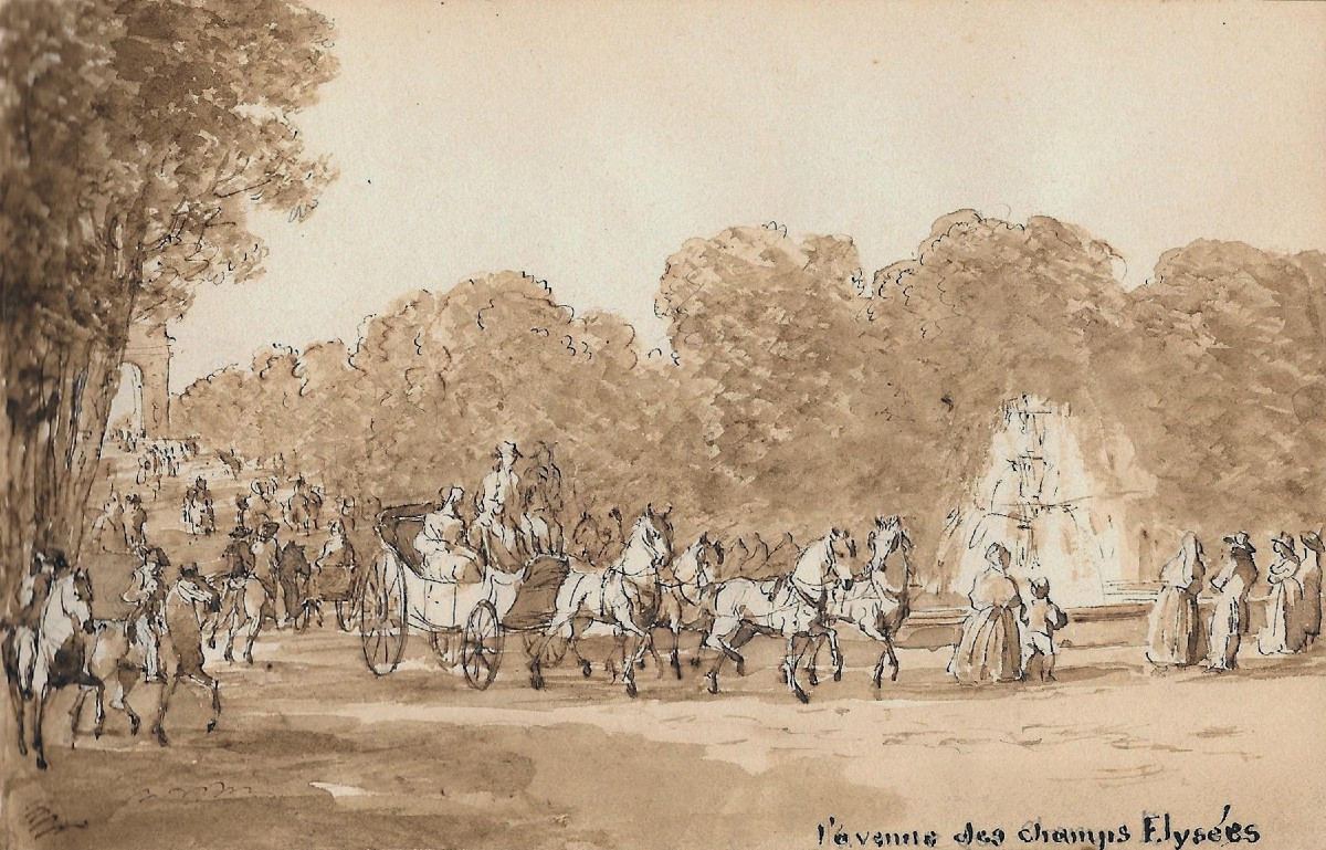 Fontaine P. François Léonard (1762-1853) 2 Notebooks/albums +50 Drawings Each/ Various Subjects-photo-3