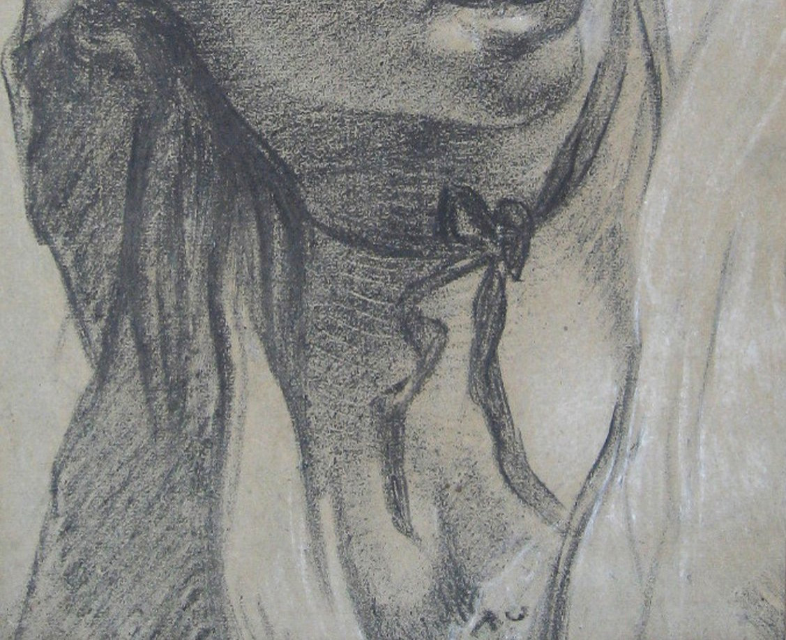 Garemyn Jan Anton (1712-1799) Flemish School "portrait Of A Woman"drawing/black Chalkprovenance-photo-3