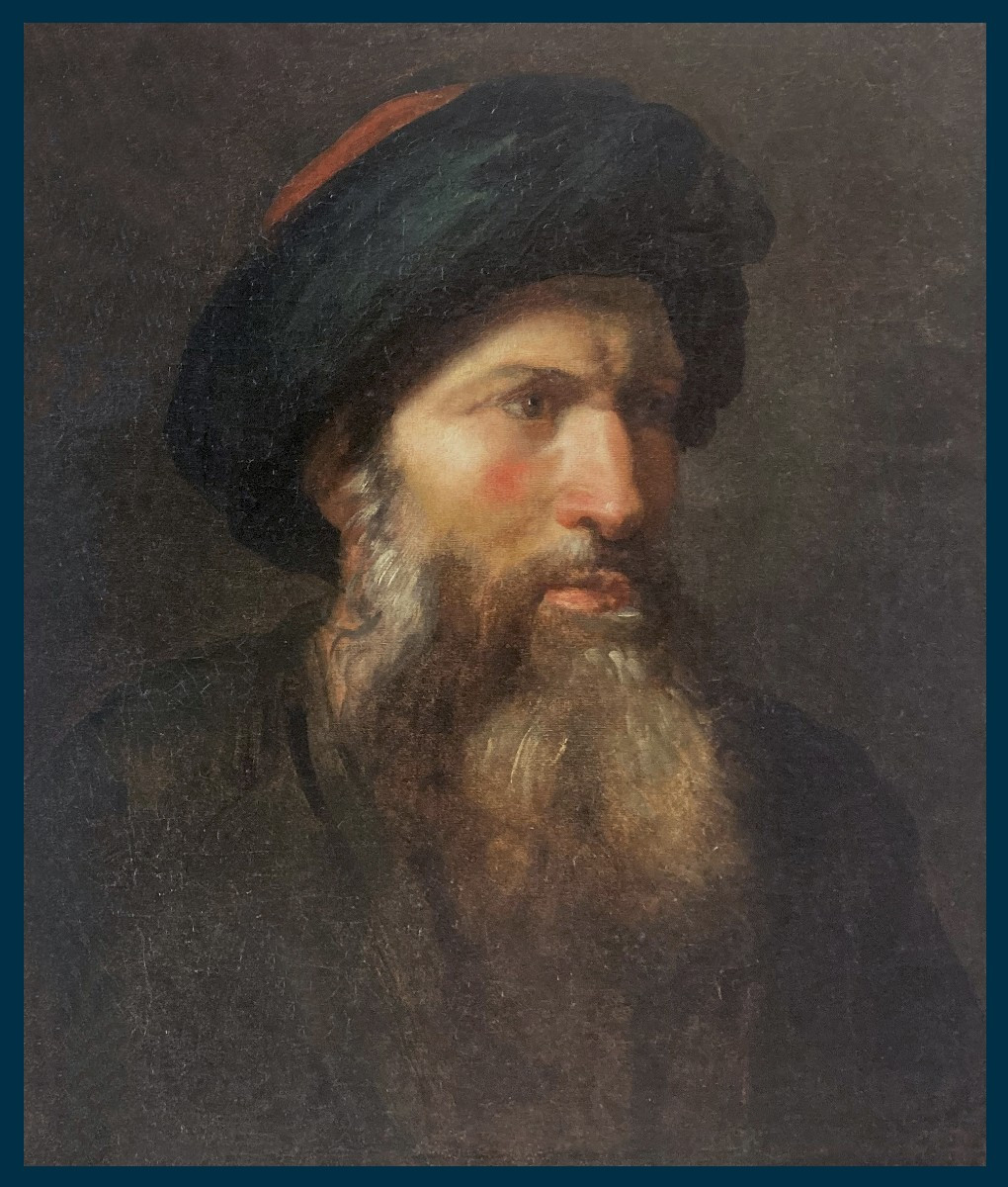 French School, Early 19th Century "head Of An Oriental" Oil On Canvas