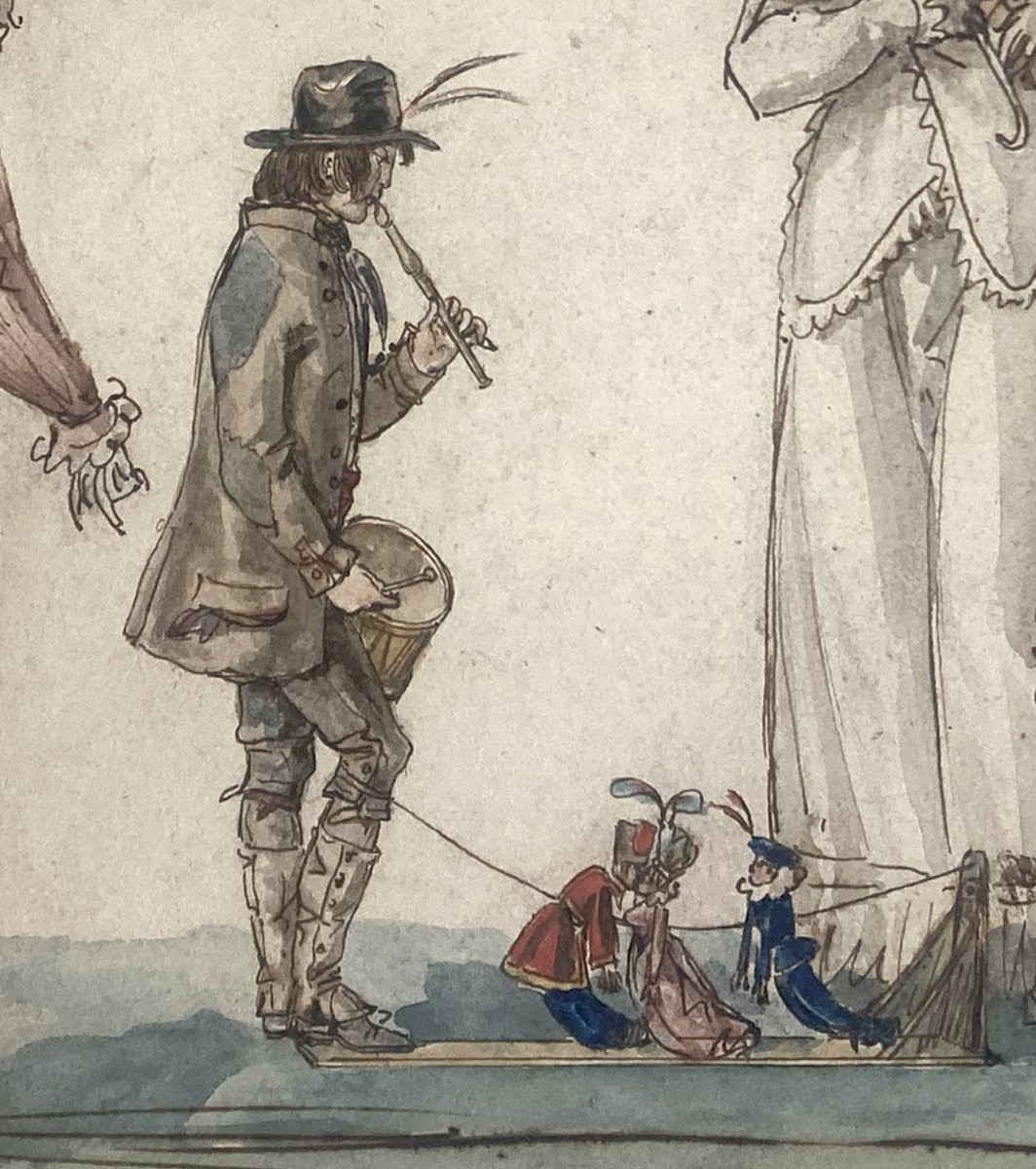 Lanté, Louis Marie (1789-1871) "the Puppets" Drawing/pen, Watercolor, V. Sardou Collection-photo-2