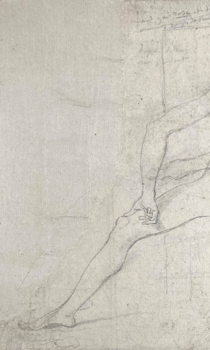 Ingres Jean-auguste Dominique (1780-1867) "henri Iv" Drawing/black Pencil, Provenance, 19th-century Frame-photo-3