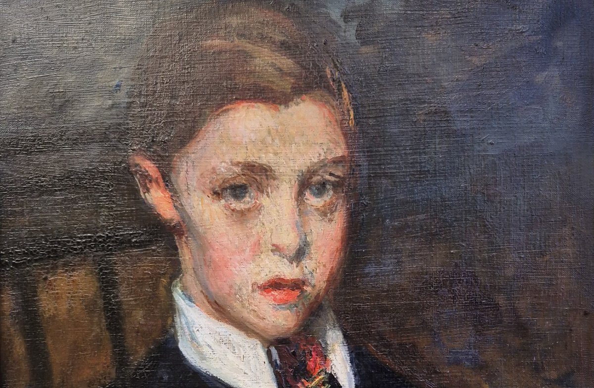 Blanche Jacques Emile (1861-1942) "portrait Of Jean Jacques Pierhal" Oil On Canvas, Signed And Dated-photo-3