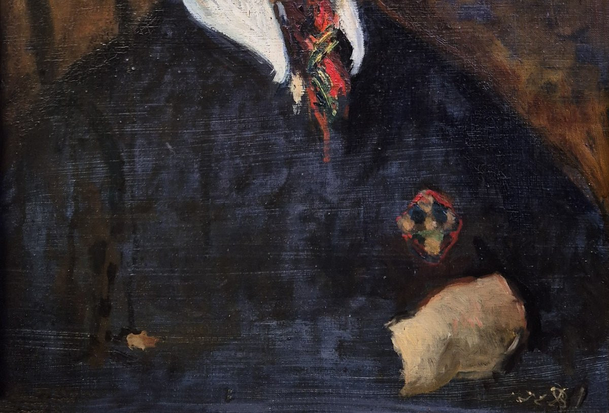 Blanche Jacques Emile (1861-1942) "portrait Of Jean Jacques Pierhal" Oil On Canvas, Signed And Dated-photo-4